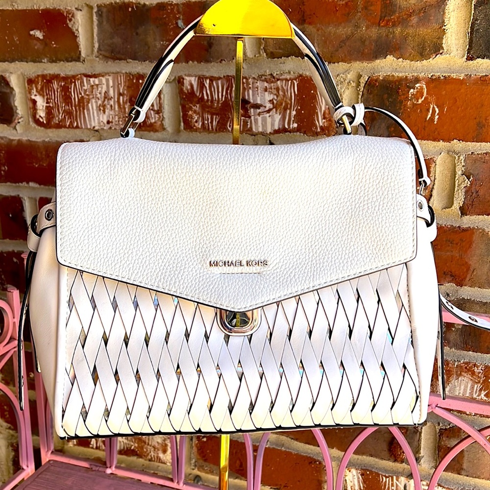 Michael Kors Bristol Woven Leather Satchel
